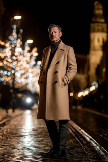 Belvedere Camel Wool Long Coat