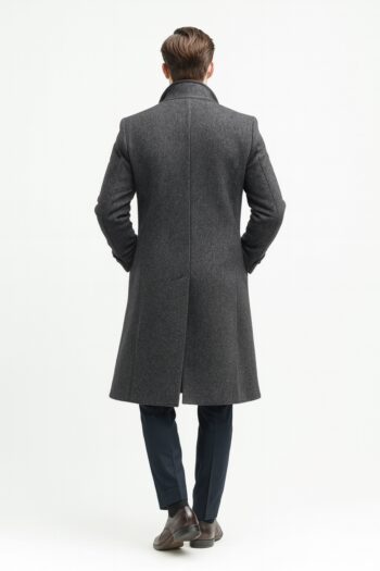 Harrington Charcoal Grey Wool Long Coat
