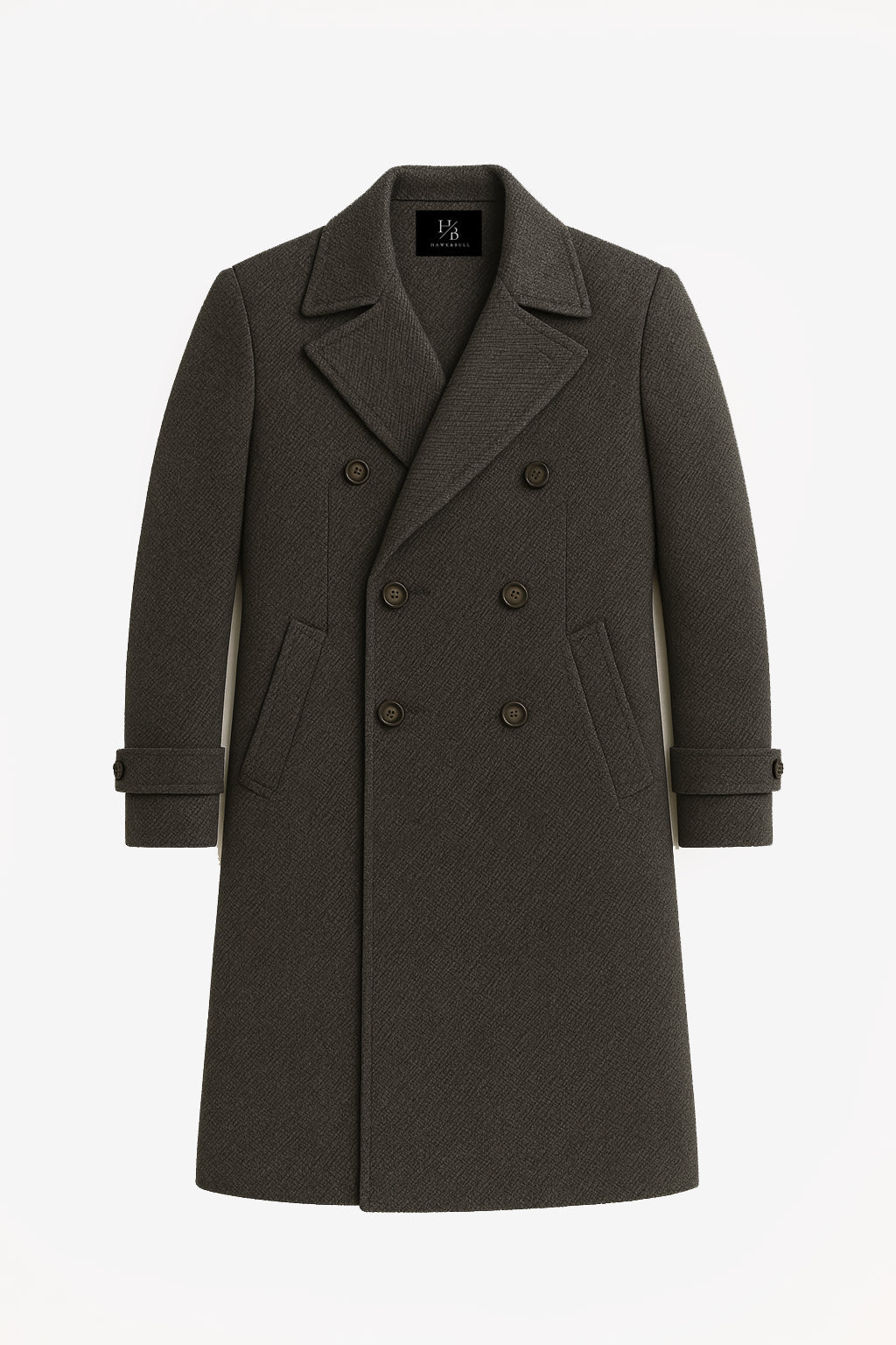 Harrington Charcoal Grey Wool Long Coat