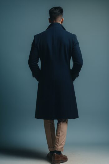 Kensington Navy Wool Long Coat