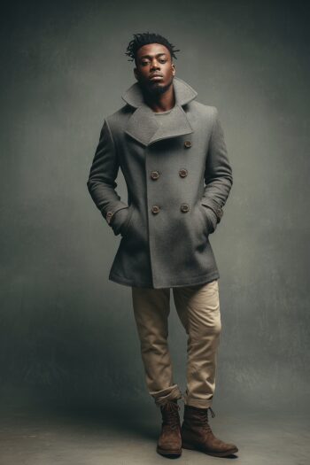 Garrison Grey Wool Peacoat