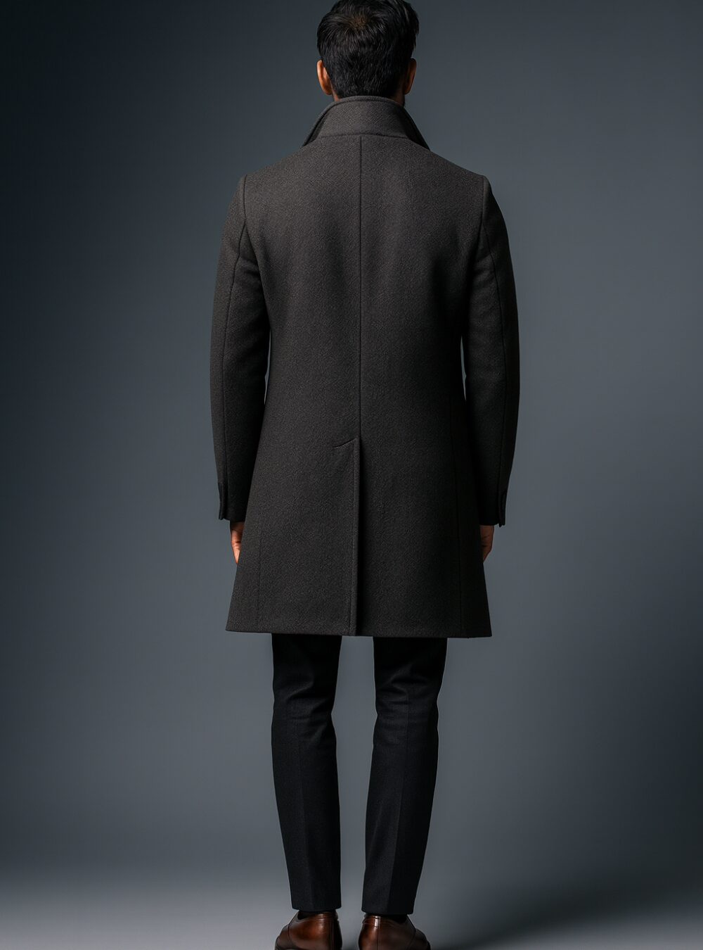 Elliston Slim Grey Wool Peacoat