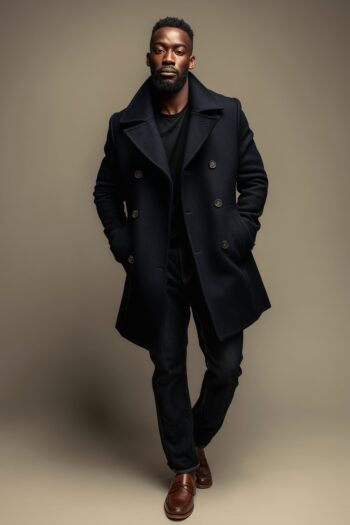 Cavendish Navy Wool Peacoat