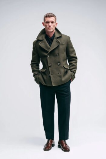 Redfern Olive Wool Peacoat