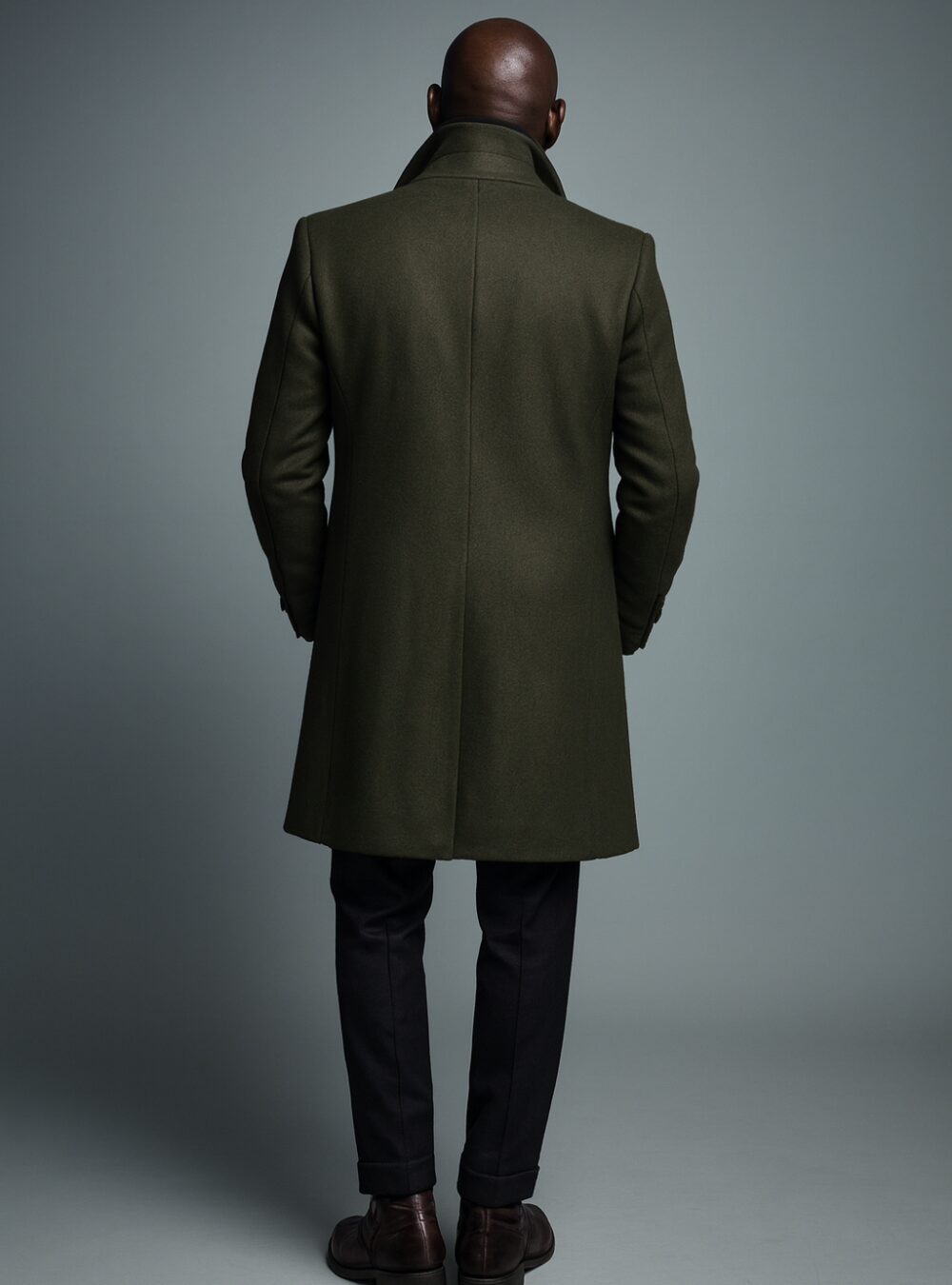 Dunmore Olive Wool Peacoat